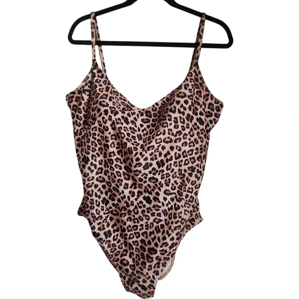 Summersalt‎  One Piece Swimsuit Women's 16 Marina Leopard Print Brown Black